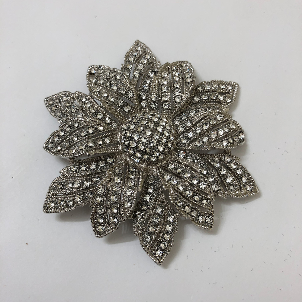 Rhinestone Flower Brooch
